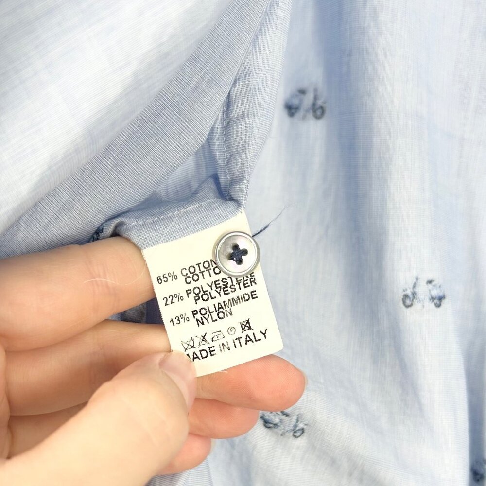 Sara Roka Blue Button Wrap Shirt Dress - Picture 11 of 11